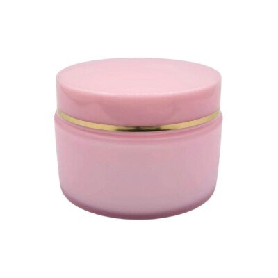 علبة كريم (خمرية) بلاستيك 50 مل وردي