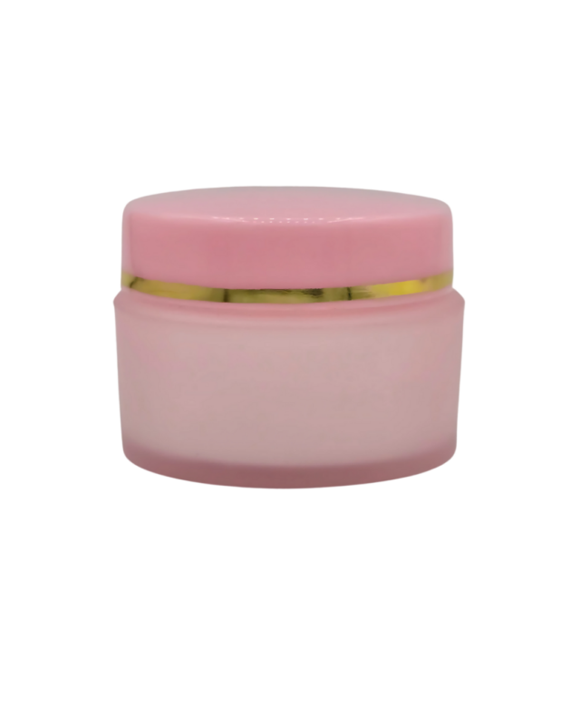 علبة كريم (خمرية) بلاستيك 15 مل وردي فارغة